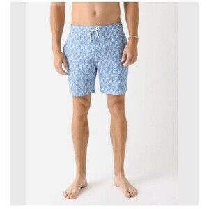 Johnnie-O Swim Trunks Small Mens Blue Coral Sea Life Print Board Short Surfing